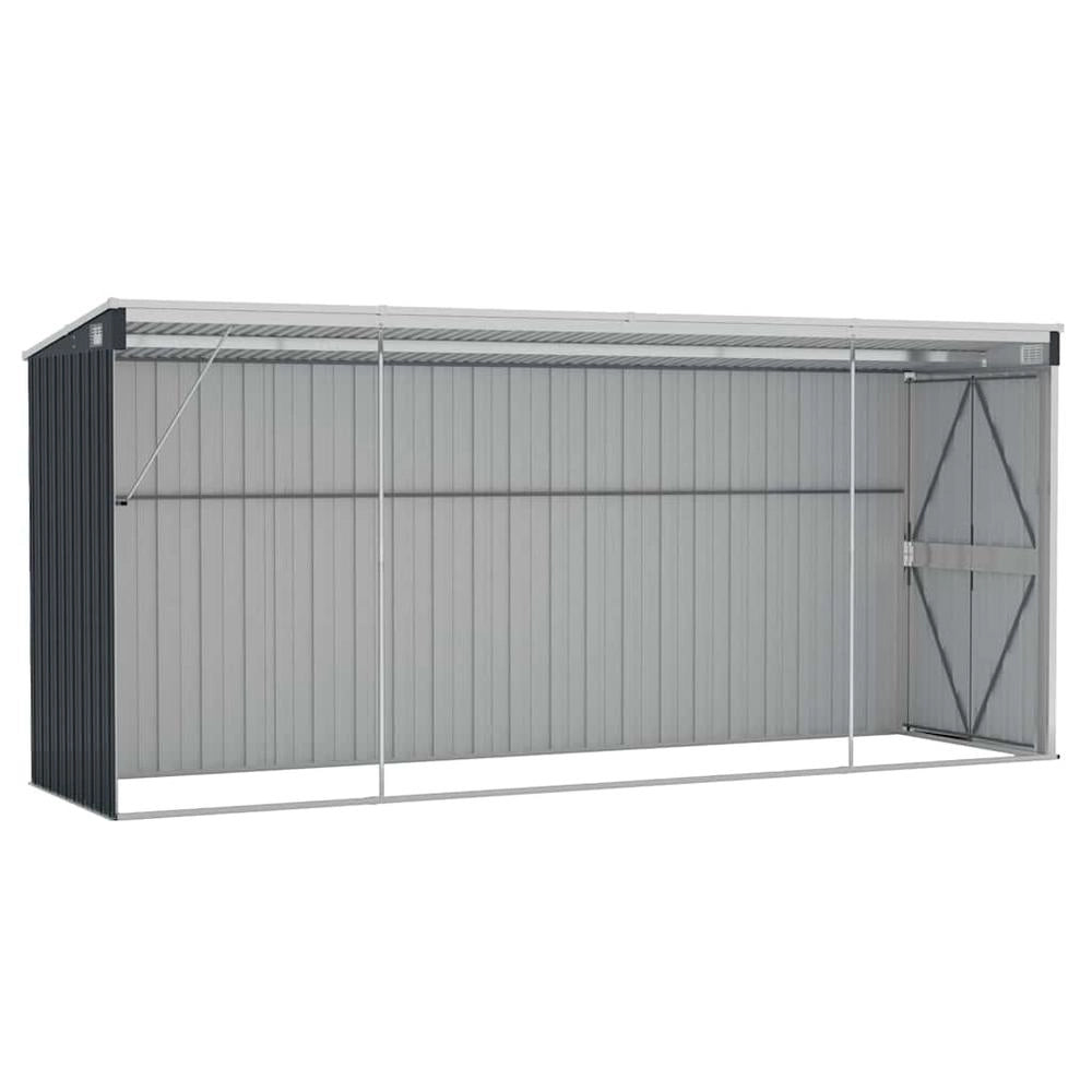 Anthracite-colored Lean-to Shed, 118x382x178 Cm, Galvanized Steel