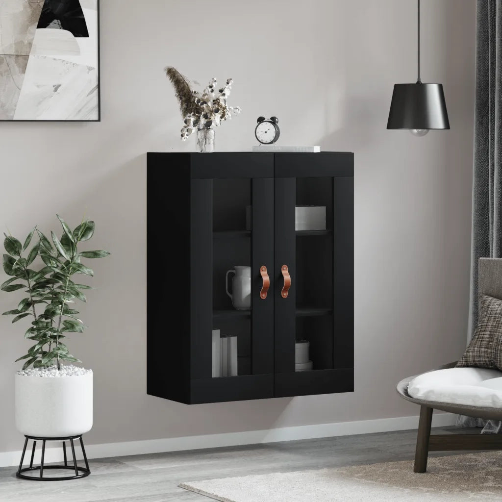 Mobile a Parete Nero 69,5x34x90 cm 828453