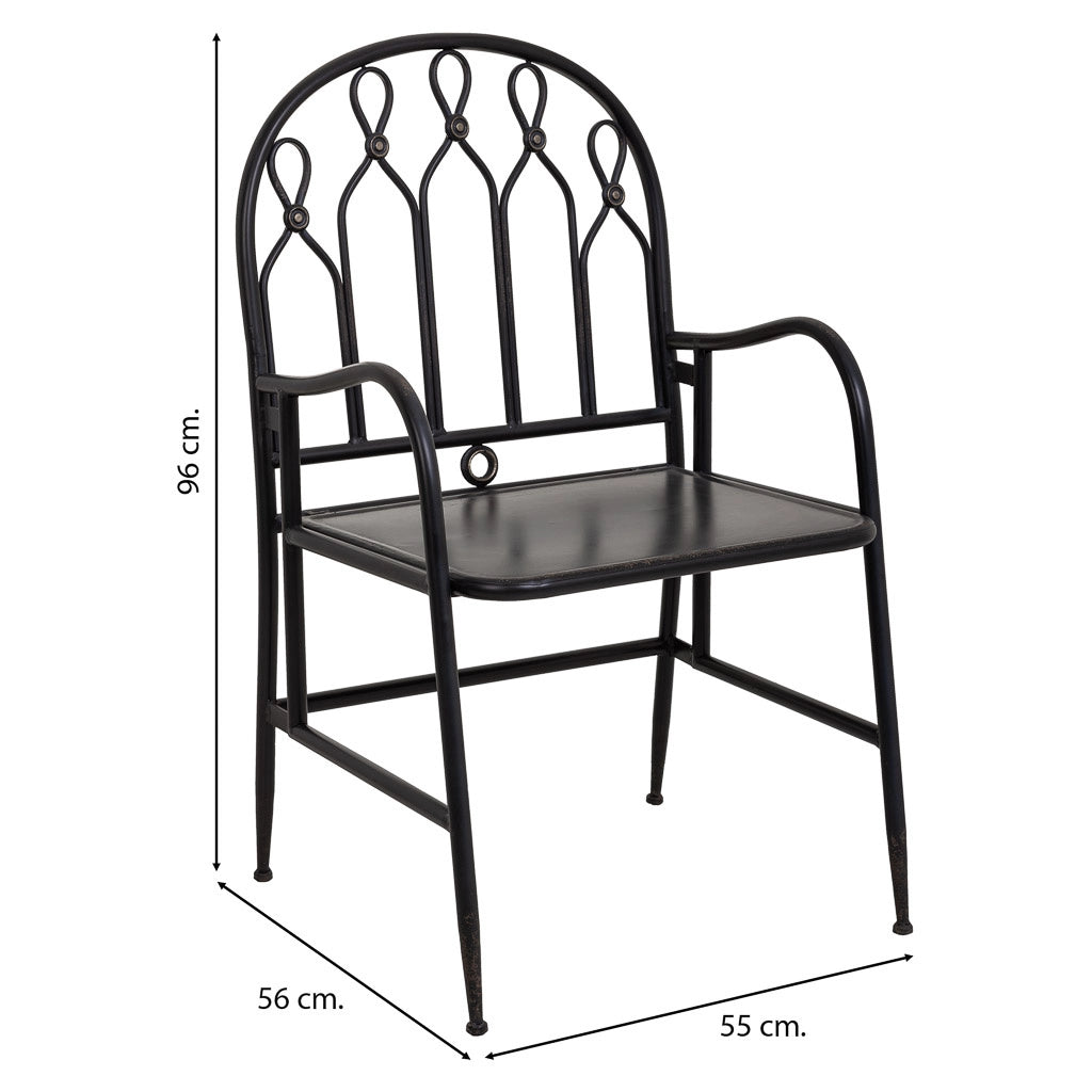 Sedia in metallo nero 55x56x96h