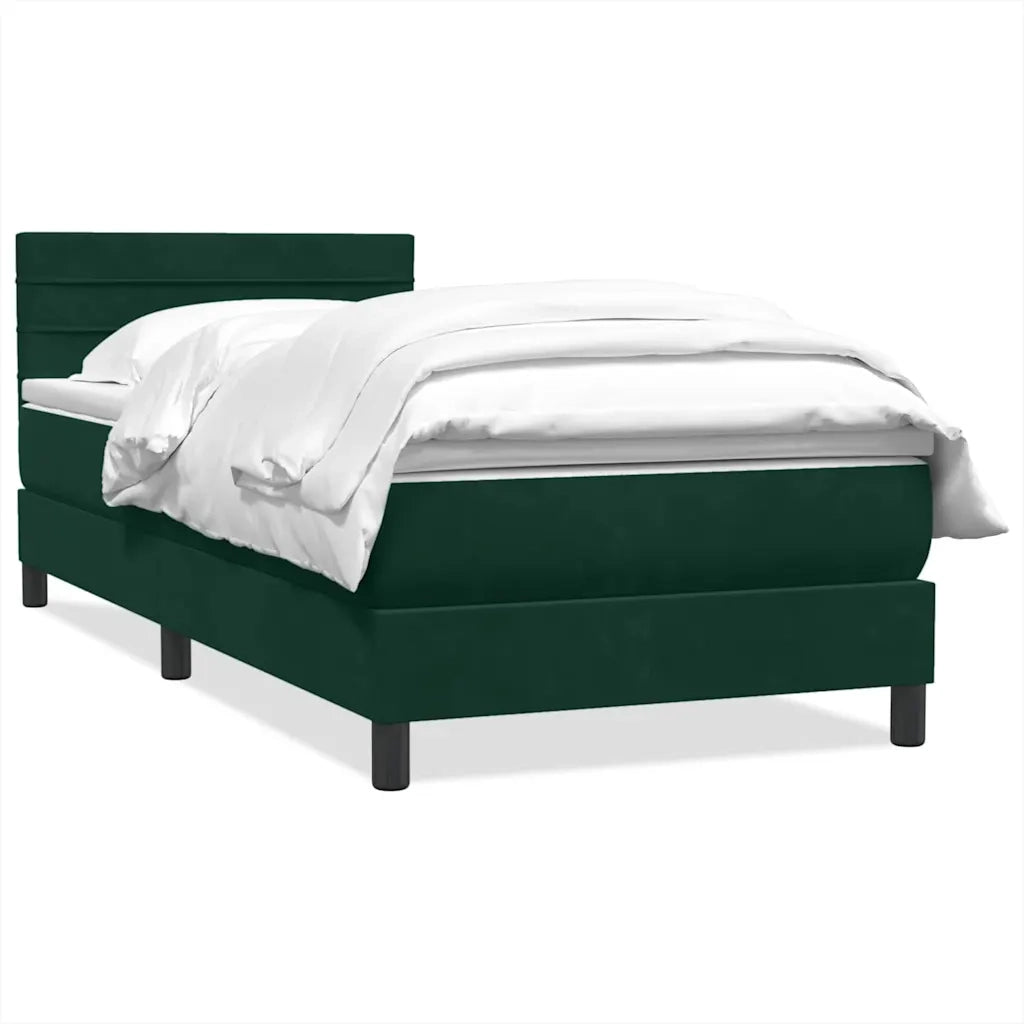 Giroletto a Molle con Materasso Verde Scuro 80x220 cm Velluto 3316332