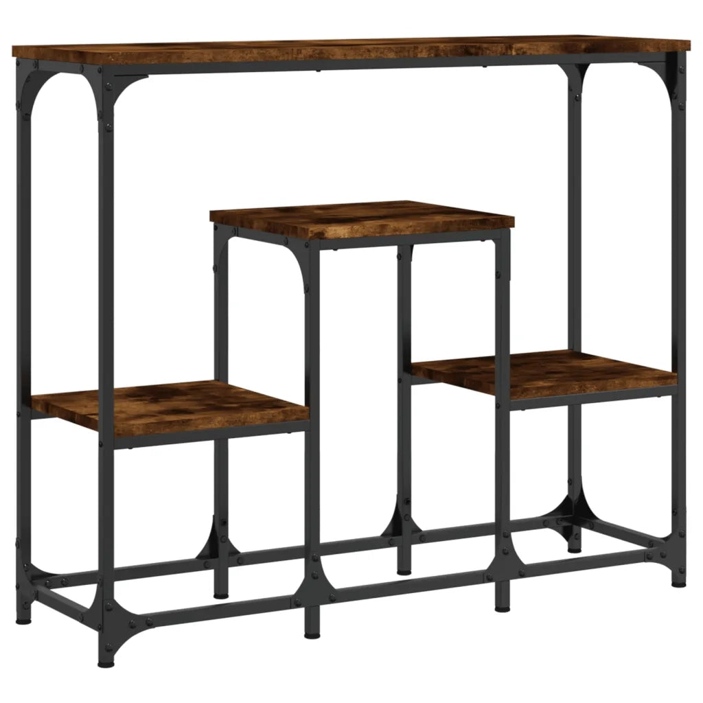 Tavolo Consolle | Tavolo d'Ingresso Rovere Fumo 89,5x28x76 cm Legno Multistrato