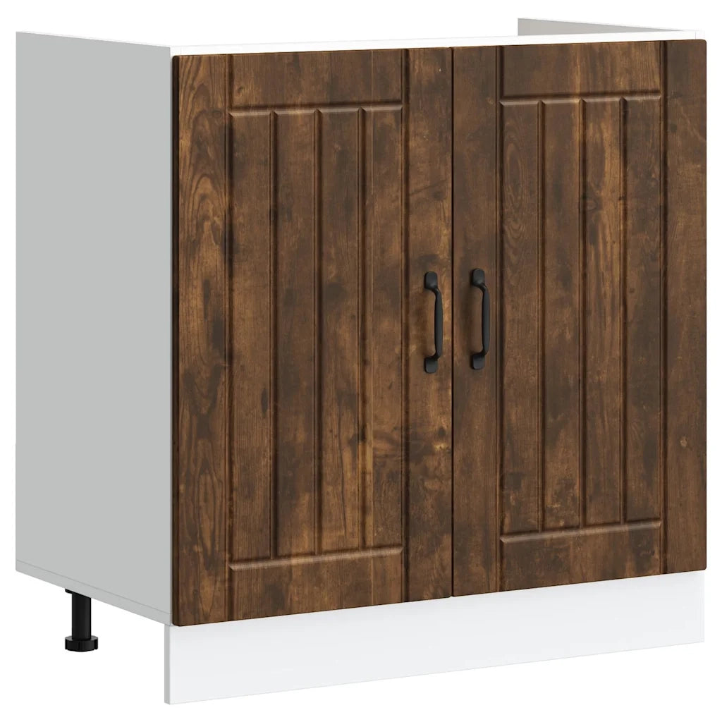 Mobile Base Lavello Lucca Rovere Fumo in Legno Multistrato