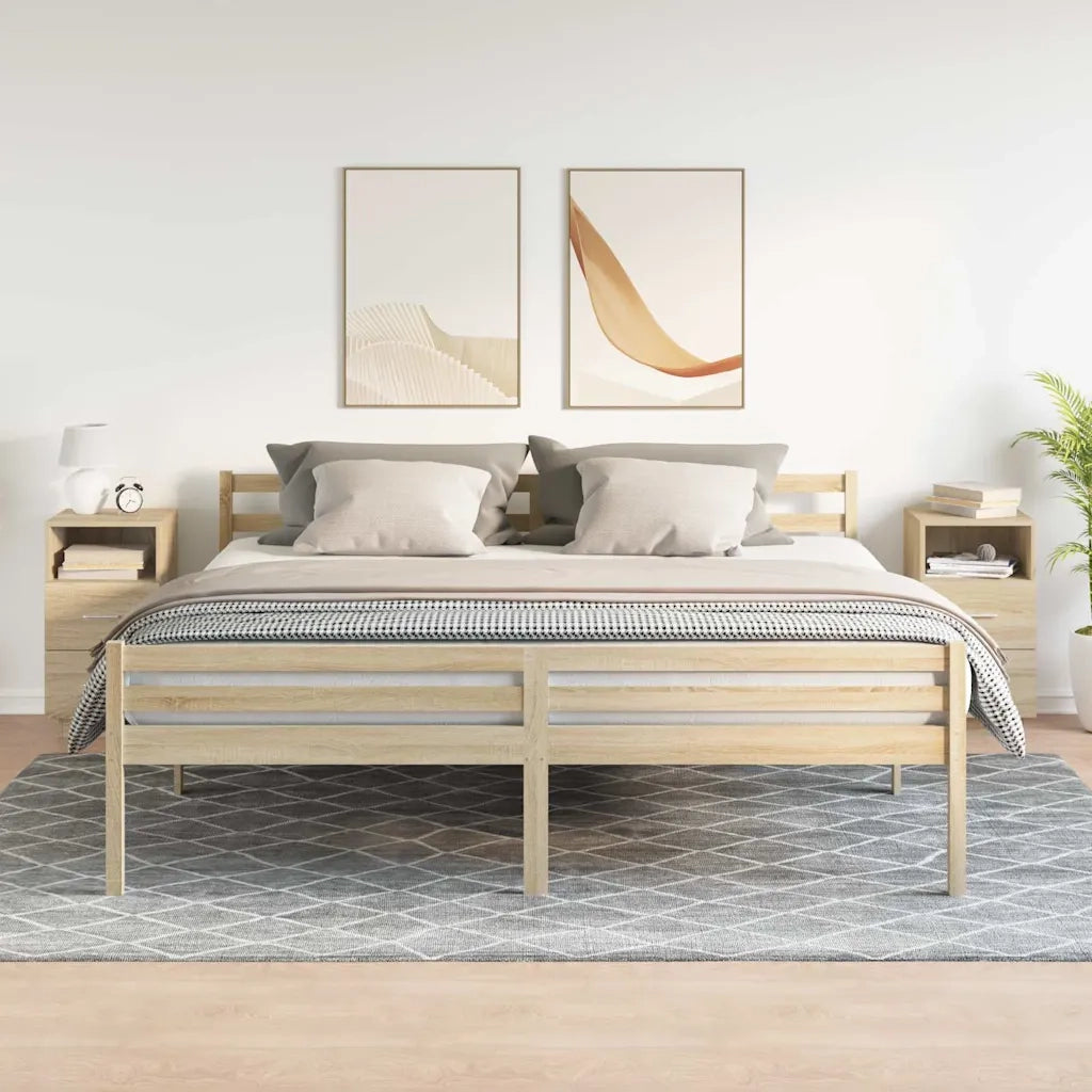 Comodini 2 pz con 2 Cassetti Rovere Sonoma 36x36x68 cm 858583