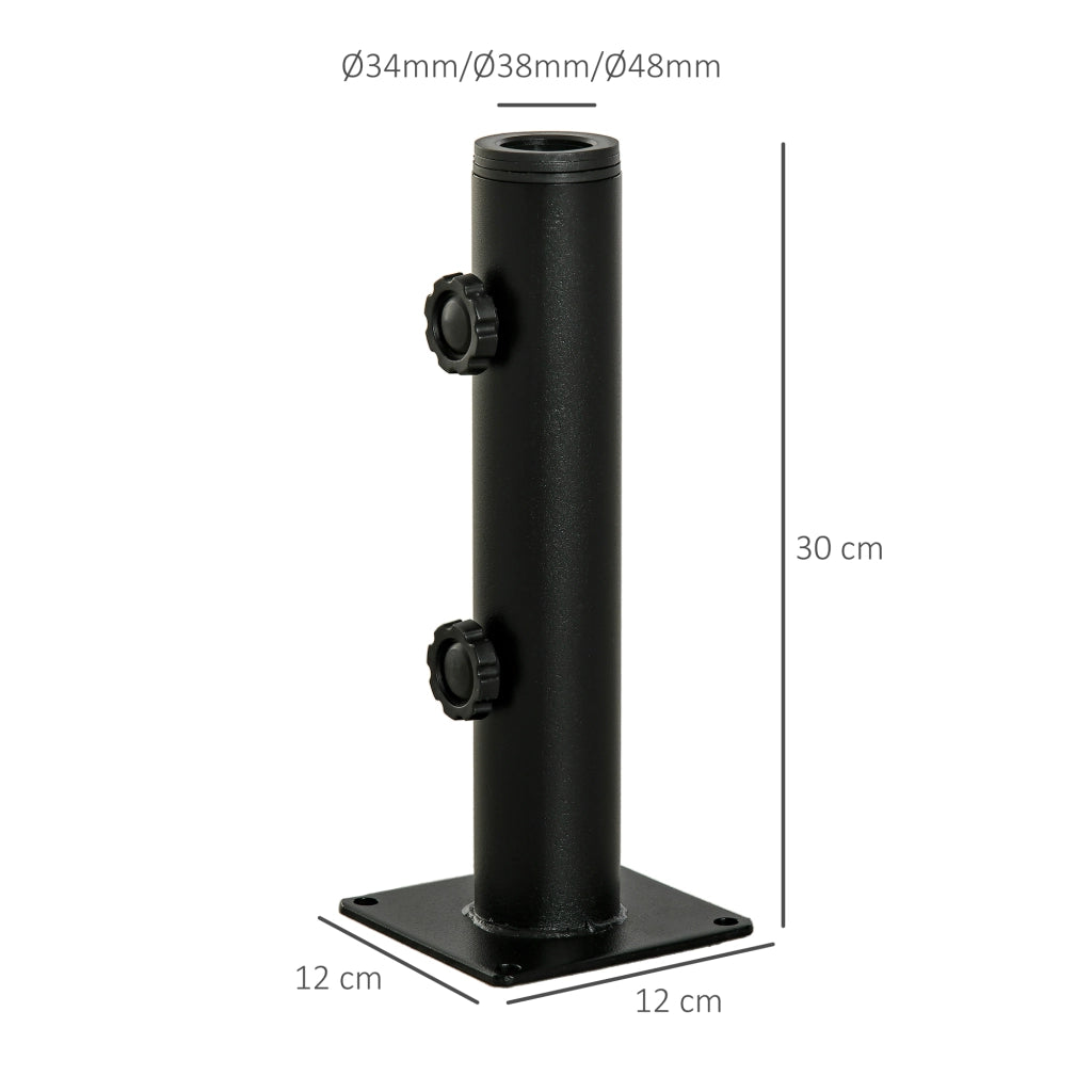 Piede Parasol Regolabile in Metallo ¨C zephmum ¨C Nero per ? 34, 38, 48 mm