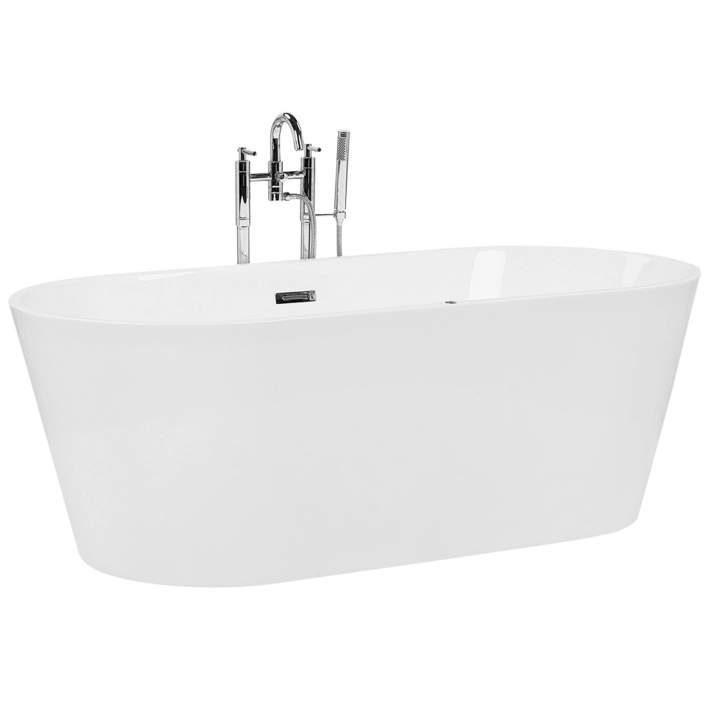 Vasca idromassaggio freestanding bianca sanitaria in acrilico singolo 170 x 80 cm ovale dal design moderno