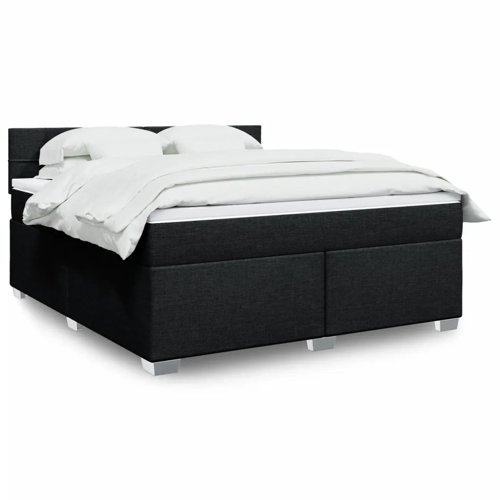 Giroletto a Molle con Materasso Nero 180x200 cm in Tessuto 3288269
