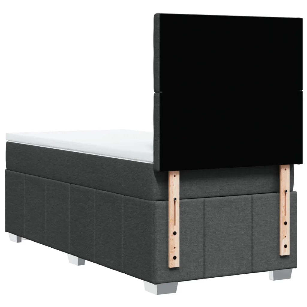 Giroletto a Molle con Materasso Grigio Scuro 100x200 cm Tessuto