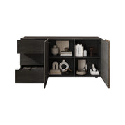 Madia Carinola, Credenza 3 Cassetti, 181x44x84h cm Marrone Noce