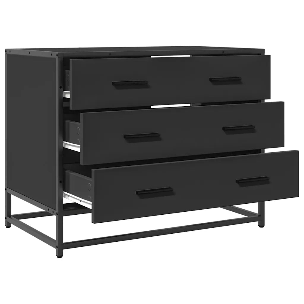 Cassettiera Nera 70x41x56 cm in Legno Multistrato 849074