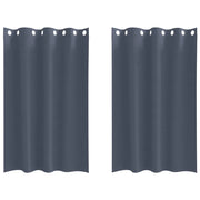 Tende Oscuranti | Tende Blackout con Anelli 2 pz Antracite 175 x 140 cm