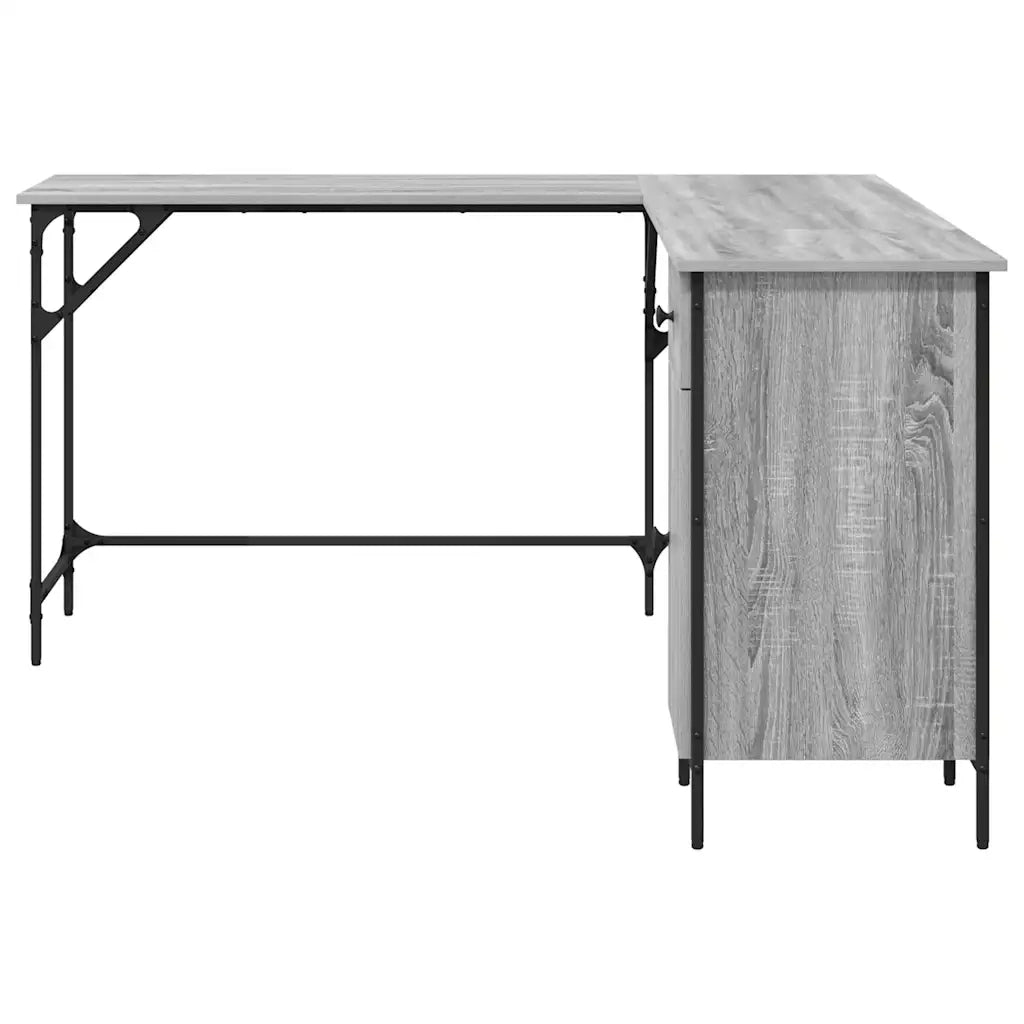 Scrivania Grigio Sonoma 141x141x75 cm in Legno Multistrato 837600