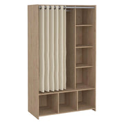 Guardaroba grande Jal, Mobile camera da letto, Cabina armadio portabiti, Armadio appendiabiti, 105x48 h180 cm, Rovere e Beige