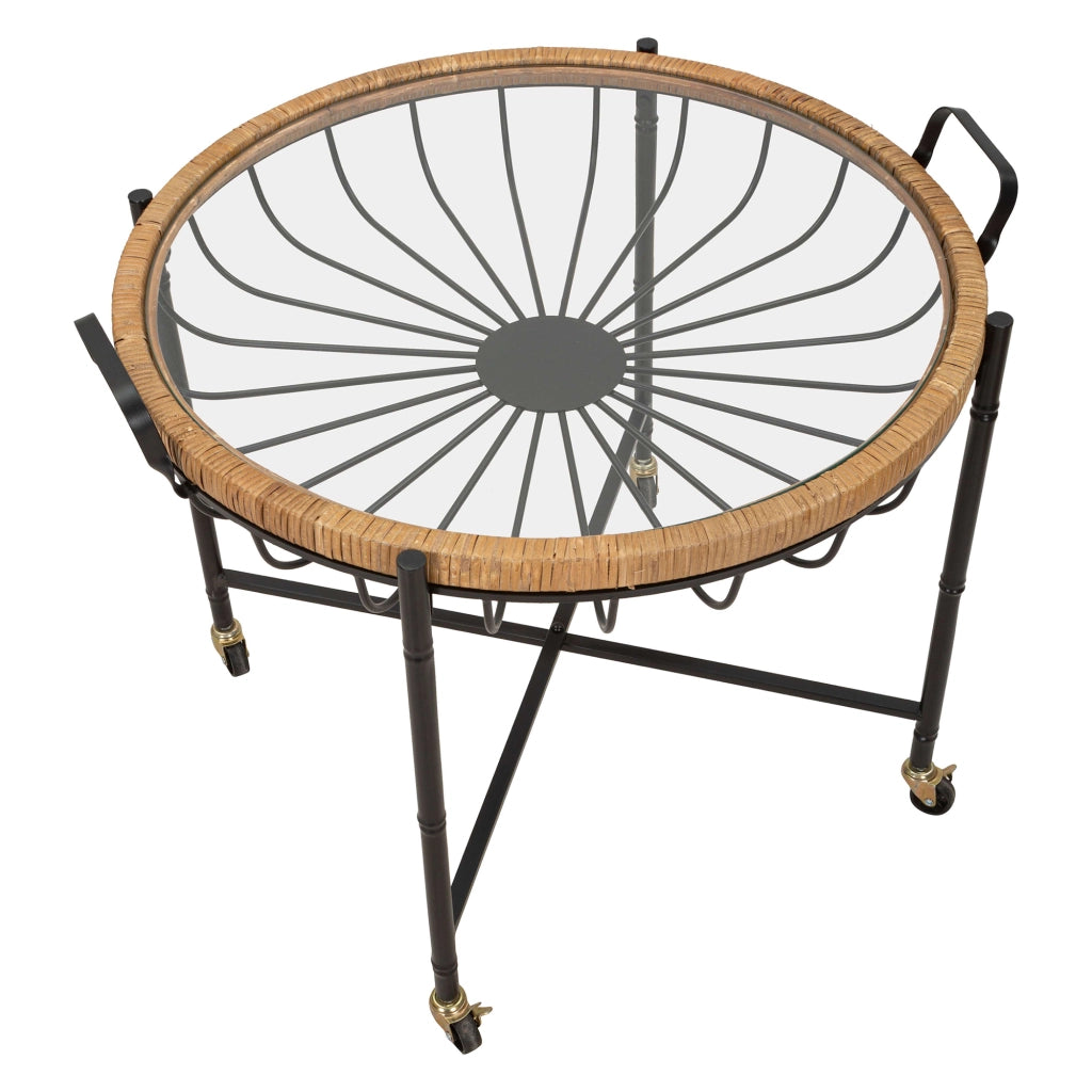 TamDao, Tavolino da Salotto con Ruote, 57x65x71h cm Marrone