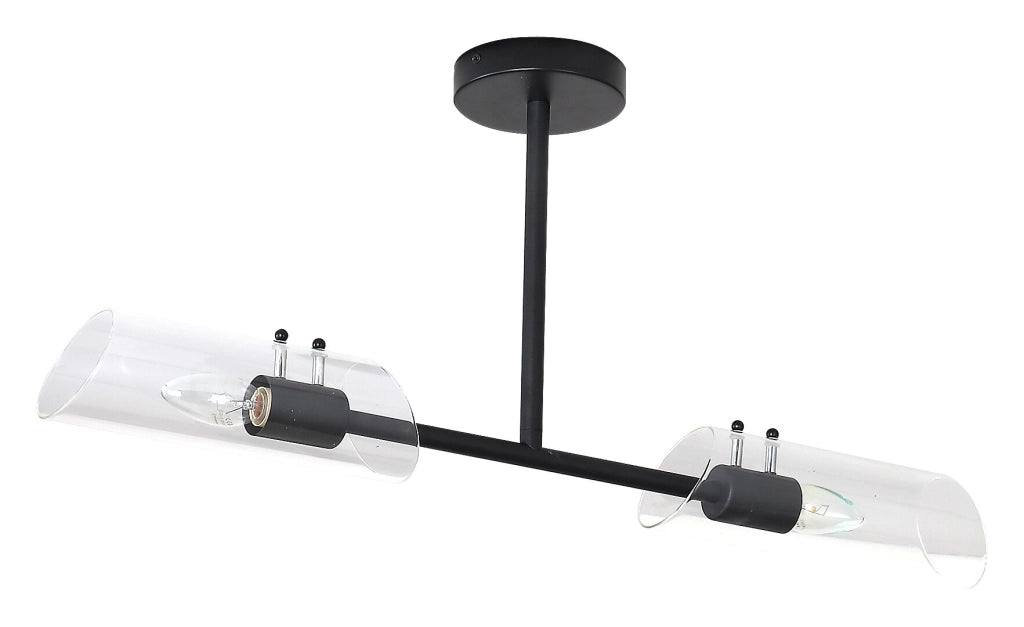 Plafoniera bagno Teodoro Rabalux nera vetro 2xE14 IP44