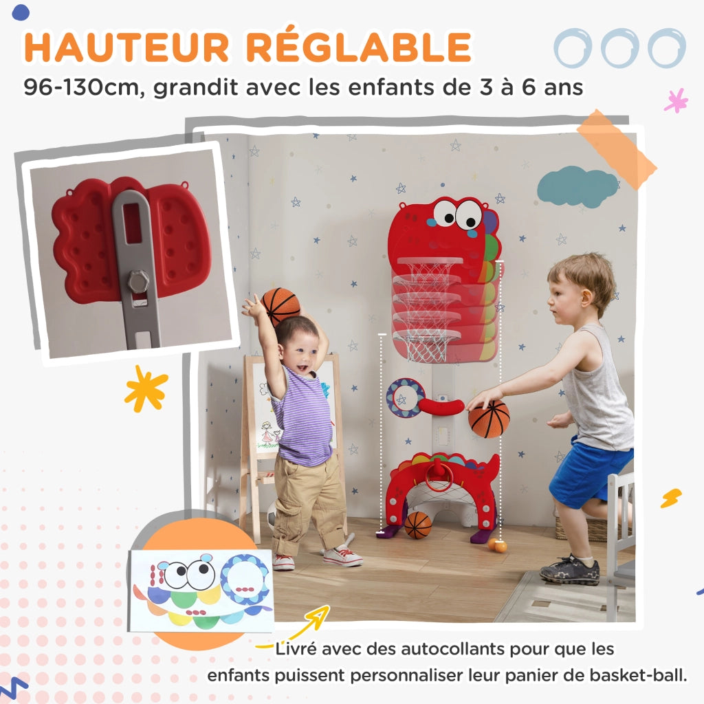 Set da gioco 5 in 1 per bambini ¨C Xylo ¨C canestro basket regolabile, golf, calcio, 3-6 anni