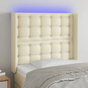 Testiera a LED Crema 103x16x118/128 cm in Similpelle 3124134