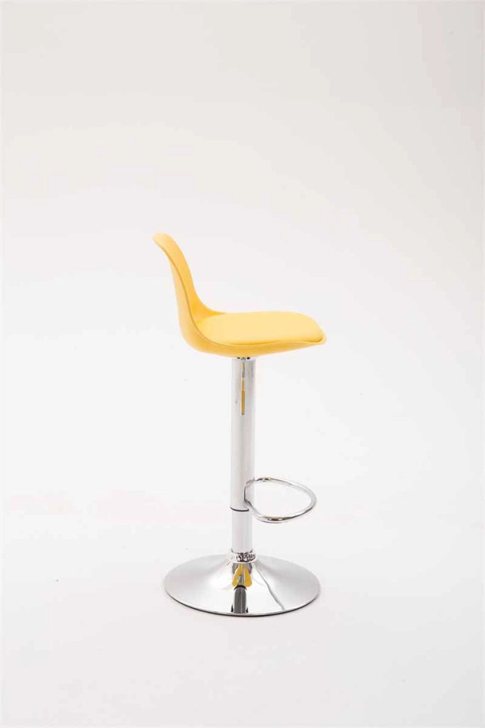 Sgabello di design KIEL in polipropilene e similpelle cromo,giallo