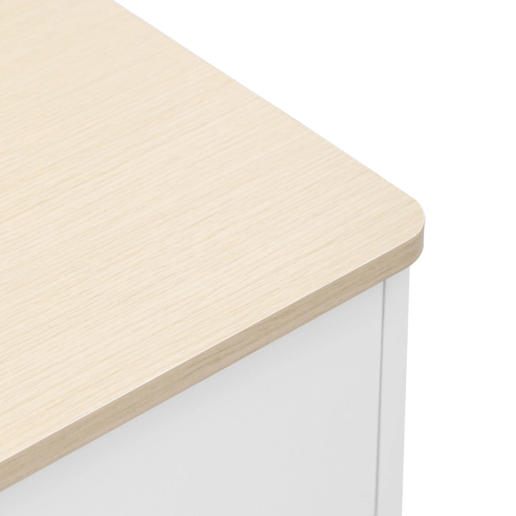 Credenza 160x37x75 cm con 3 cassetti; 4 ante e ripiani regolabili in MDF bianco e naturale