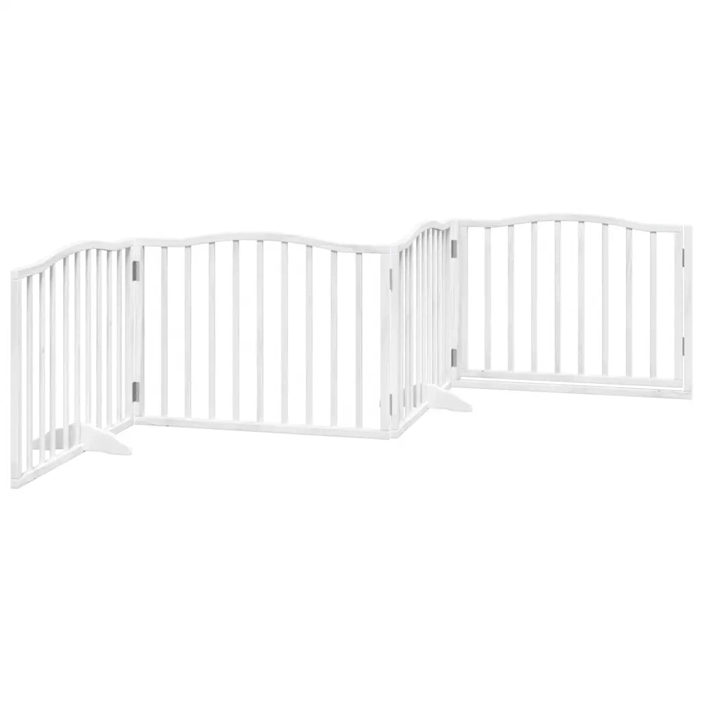 vidaXL Cancello Cani Porta Pieghevole Bianco 4 Pannelli 320 cm Pioppo