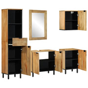 Set Mobili da Bagno 5 pz Marrone in Legno Massello di Mango 3310009