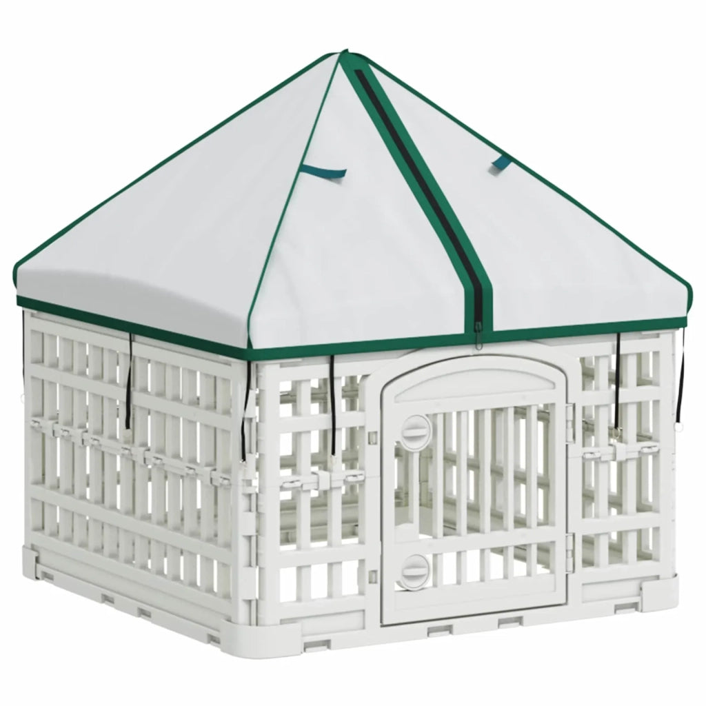 Pannello per cani a 4 sezioni con tetto Bianco 63 x 63 x 67 cm 42027214