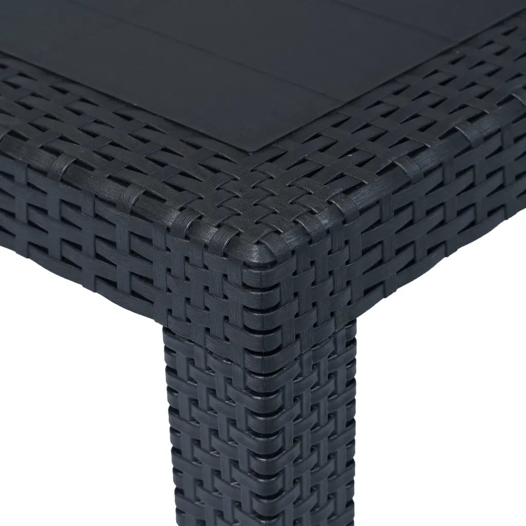 Set da Bistrò 3 pz in Plastica Stile Rattan Antracite 276113