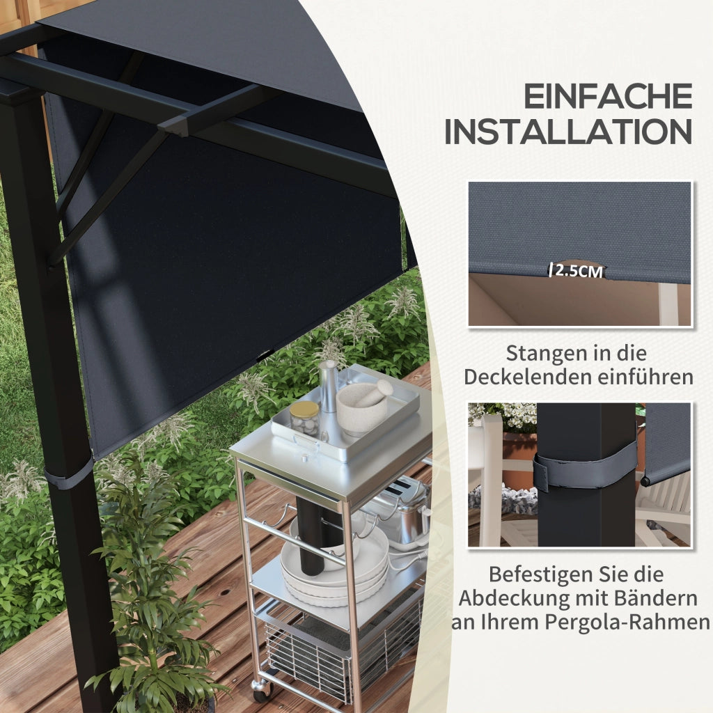 Telo Copertura Pergola UV 3x3m ¨C zephmum ¨C Grigio Scuro