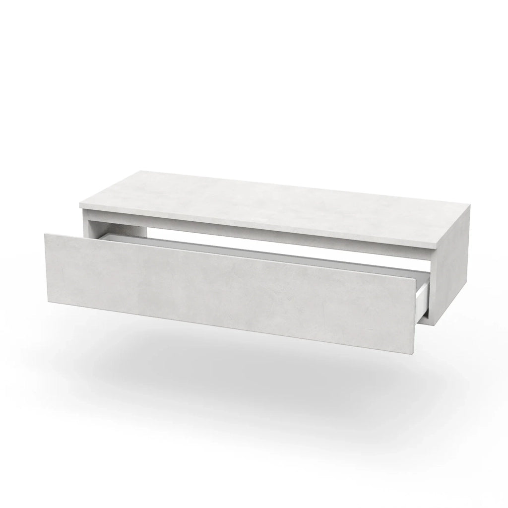 Base con top 1 cassetto ASTRA L.120 P.45 H.27 cm colore bianco pietra