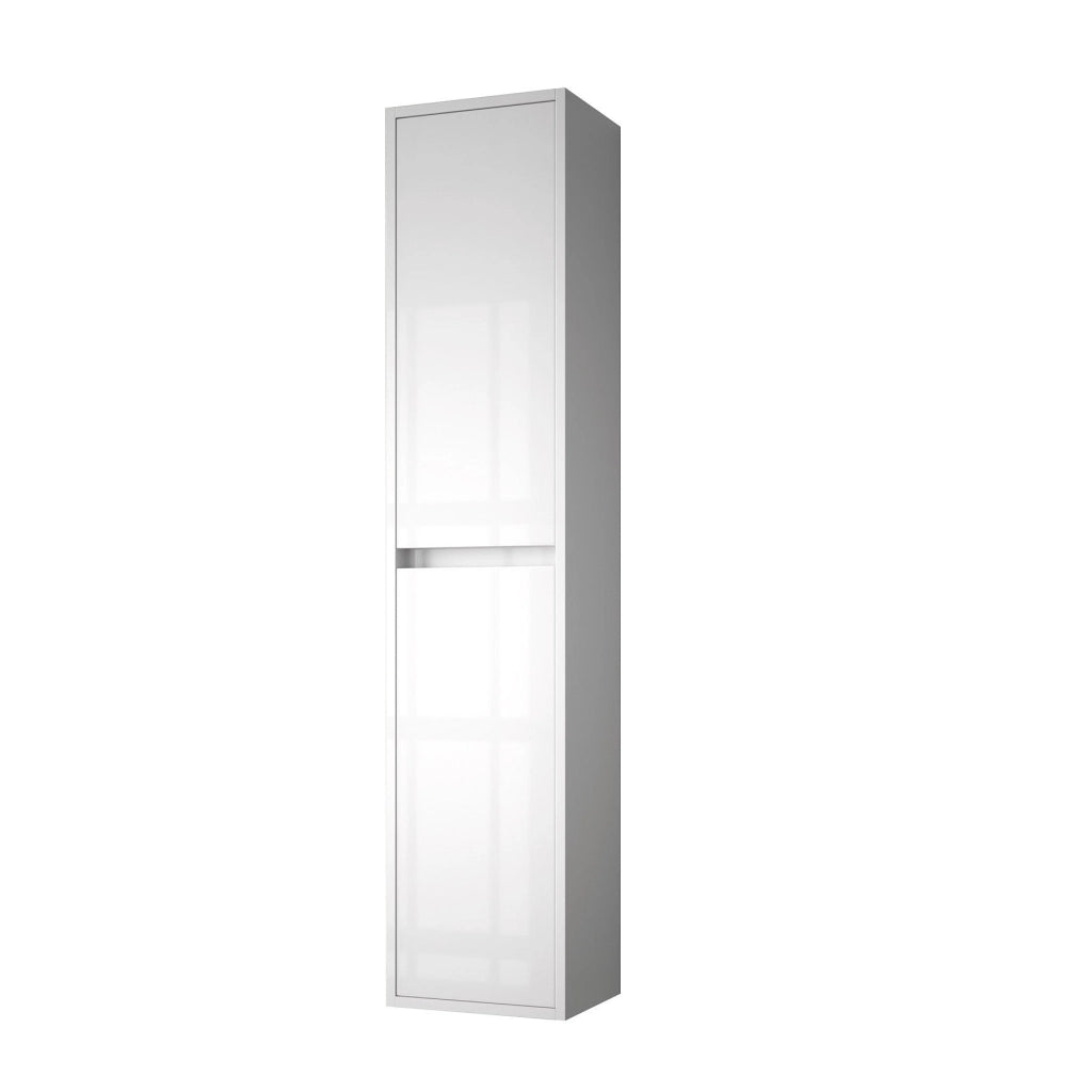 Colonna pensile bagno Jorge 2 ante bianco laccato lucido 30x24x140
