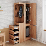 Armadio con anta singola e cassetti 70 x 40 x 170 cm in legno colore naturale