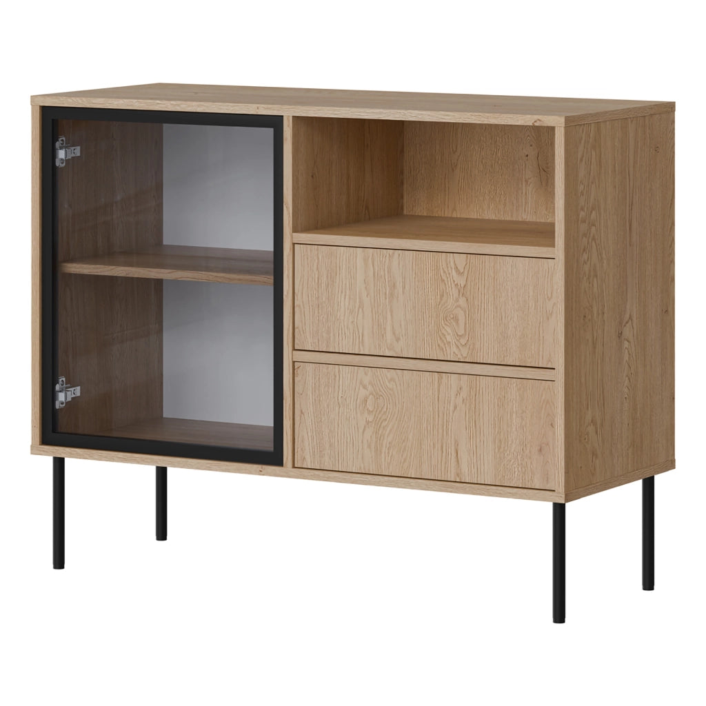 Madia Caravino, Credenza 2 Cassetti, 100x40x80h cm Marrone
