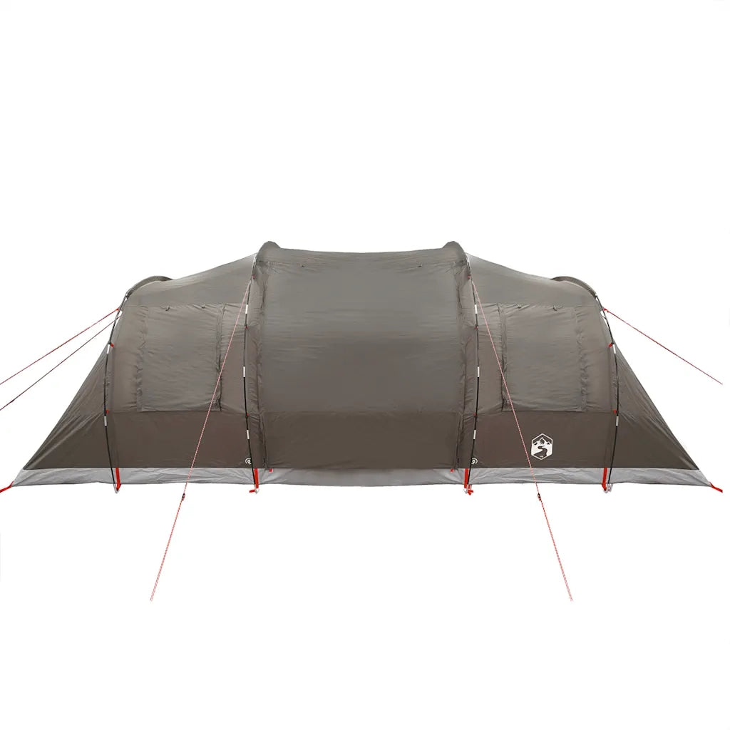 Tenda da Campeggio | Tenda Familiare a Tunnel per 4 Persone Marrone Impermeabile