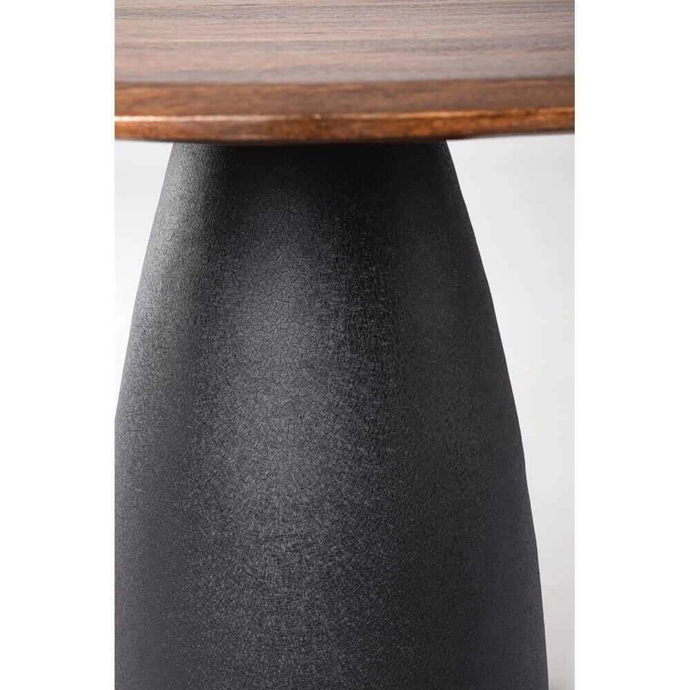 Tavolo Rotondo in Legno con Base Conica Nera 140 cm - FRANKLIN