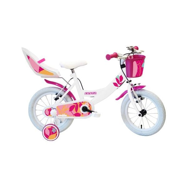 Bicicletta esperia 25150 bimba starlet con rotelle e accessori bianco