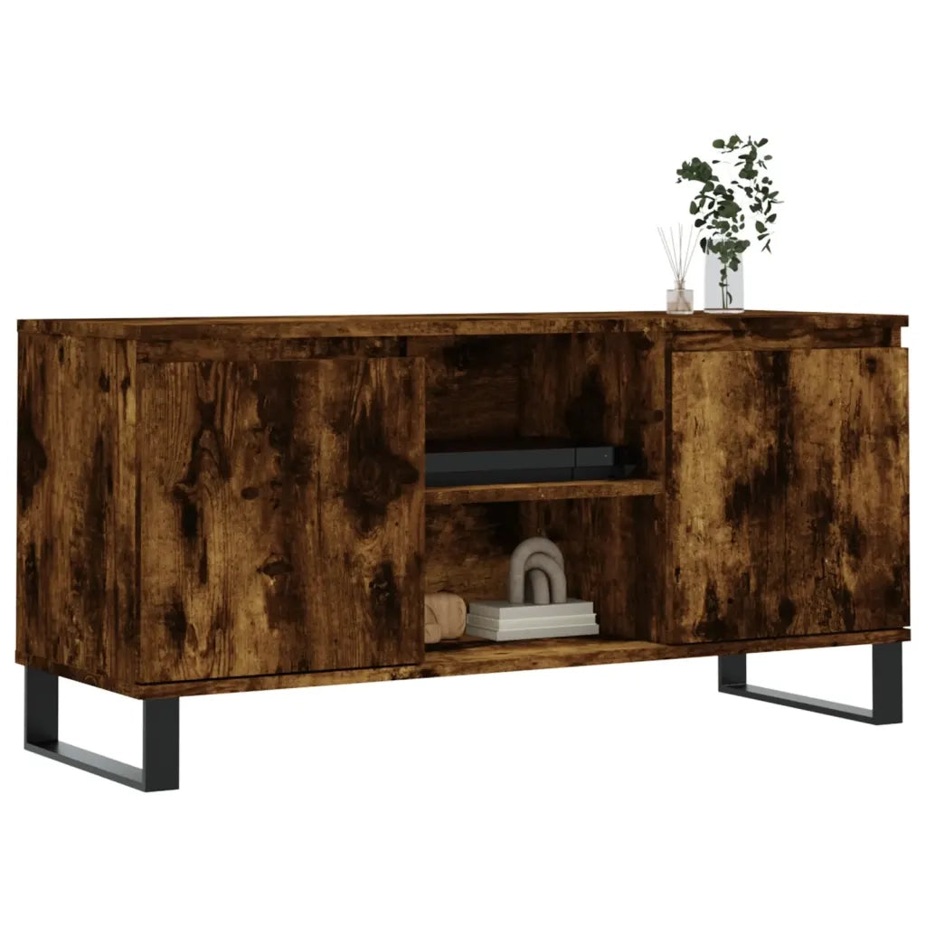 Mobile Porta TV-Mobile per TV-Credenza TV Rovere Fumo 104x35x50 cm in Legno Multistrato 360076