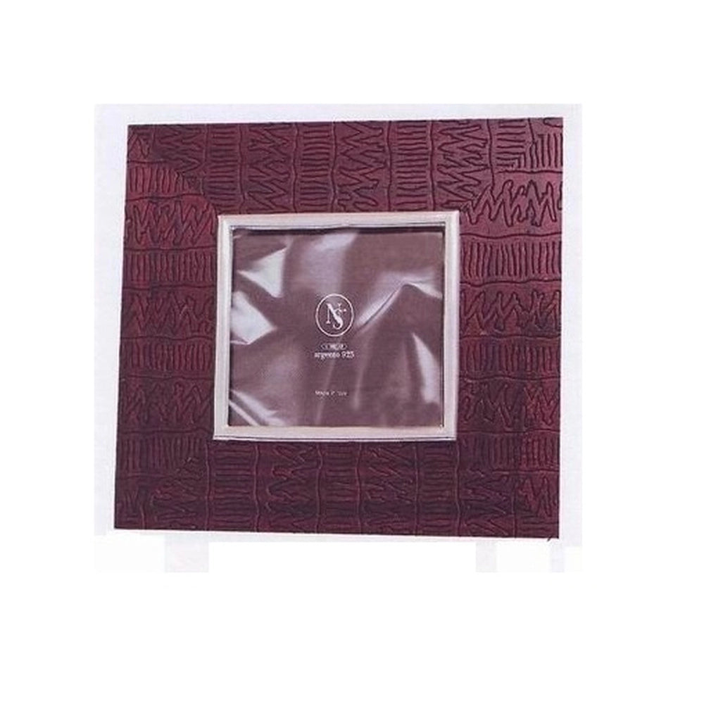 Cornice Portafoto da appoggio in Legno e Argento bordeaux 10 x 15 cm