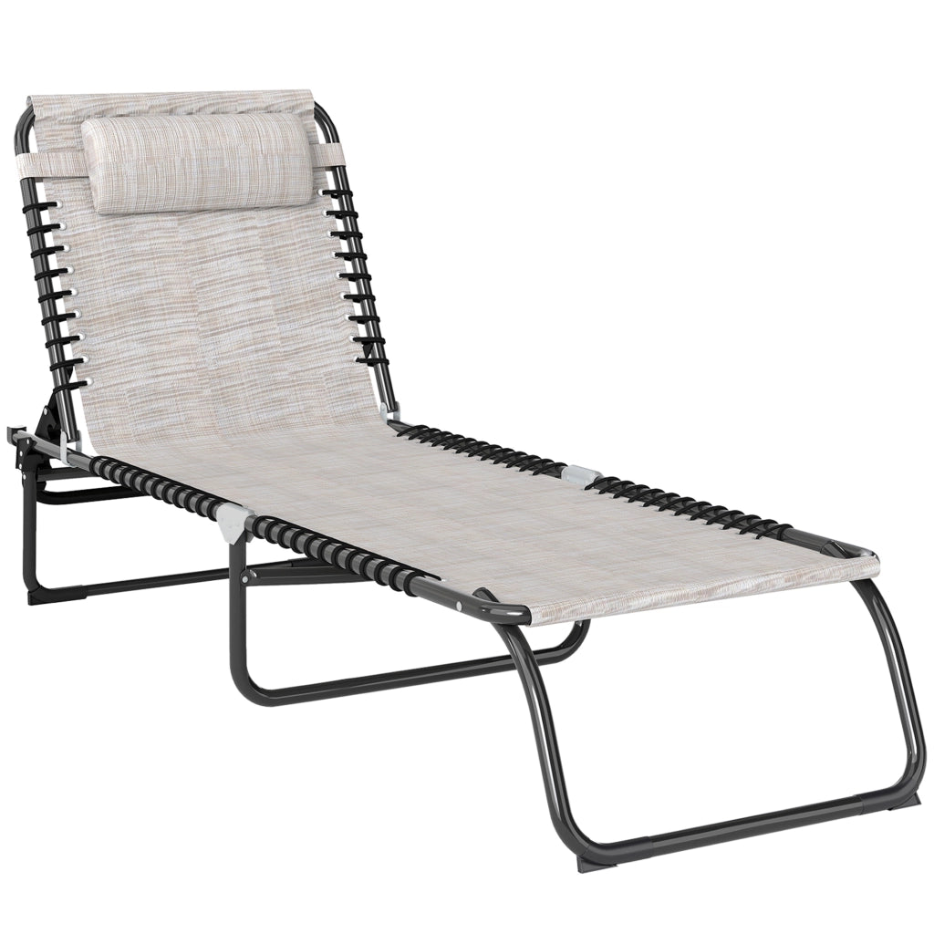 Poltrona reclinabile per giardino ¨C zephmum ¨C 4 posizioni, crema, 189x58x30 cm