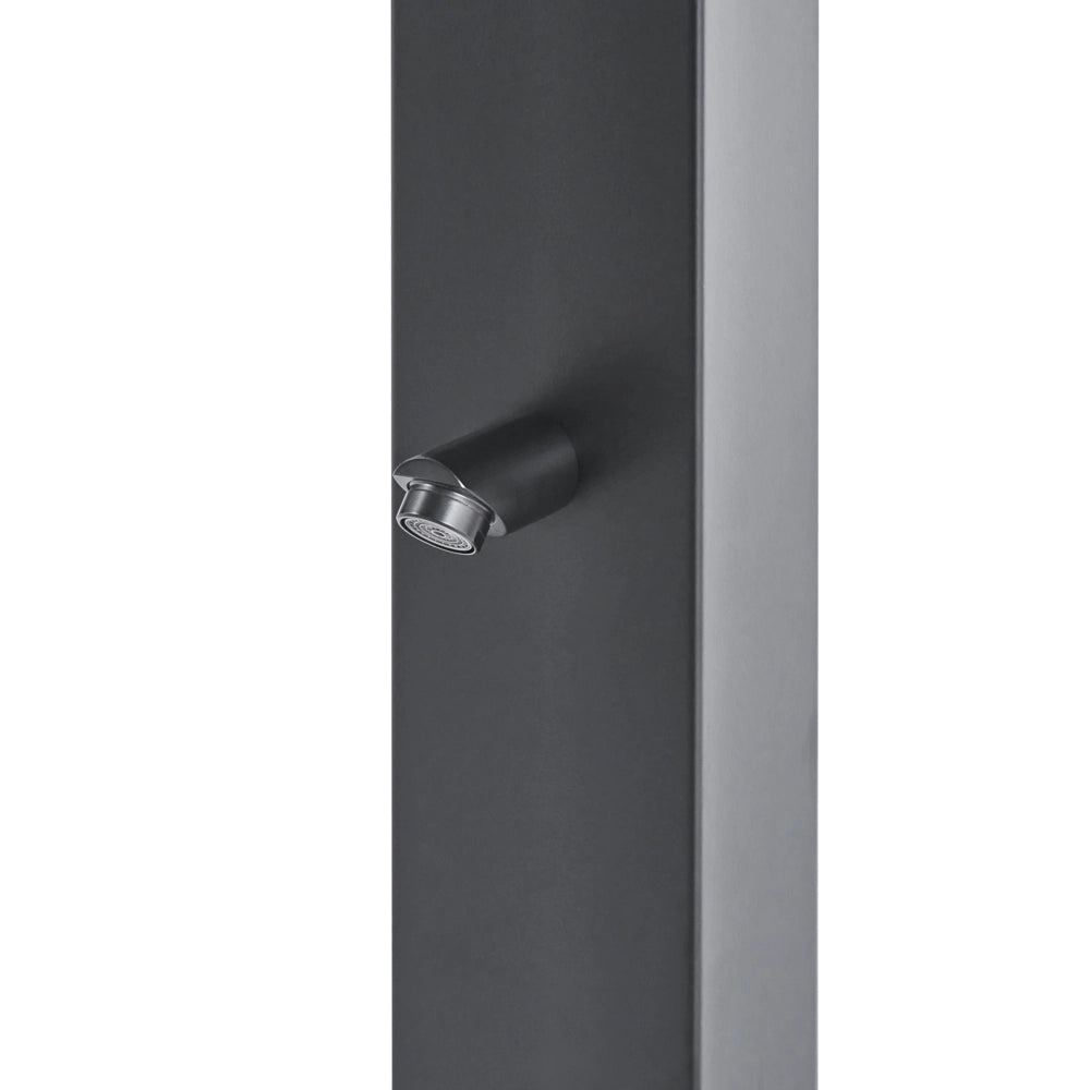 Set Doccia Miscelatore da Giardino per Esterni in Acciaio Inox Nero con Funzione Pioggia Moderno