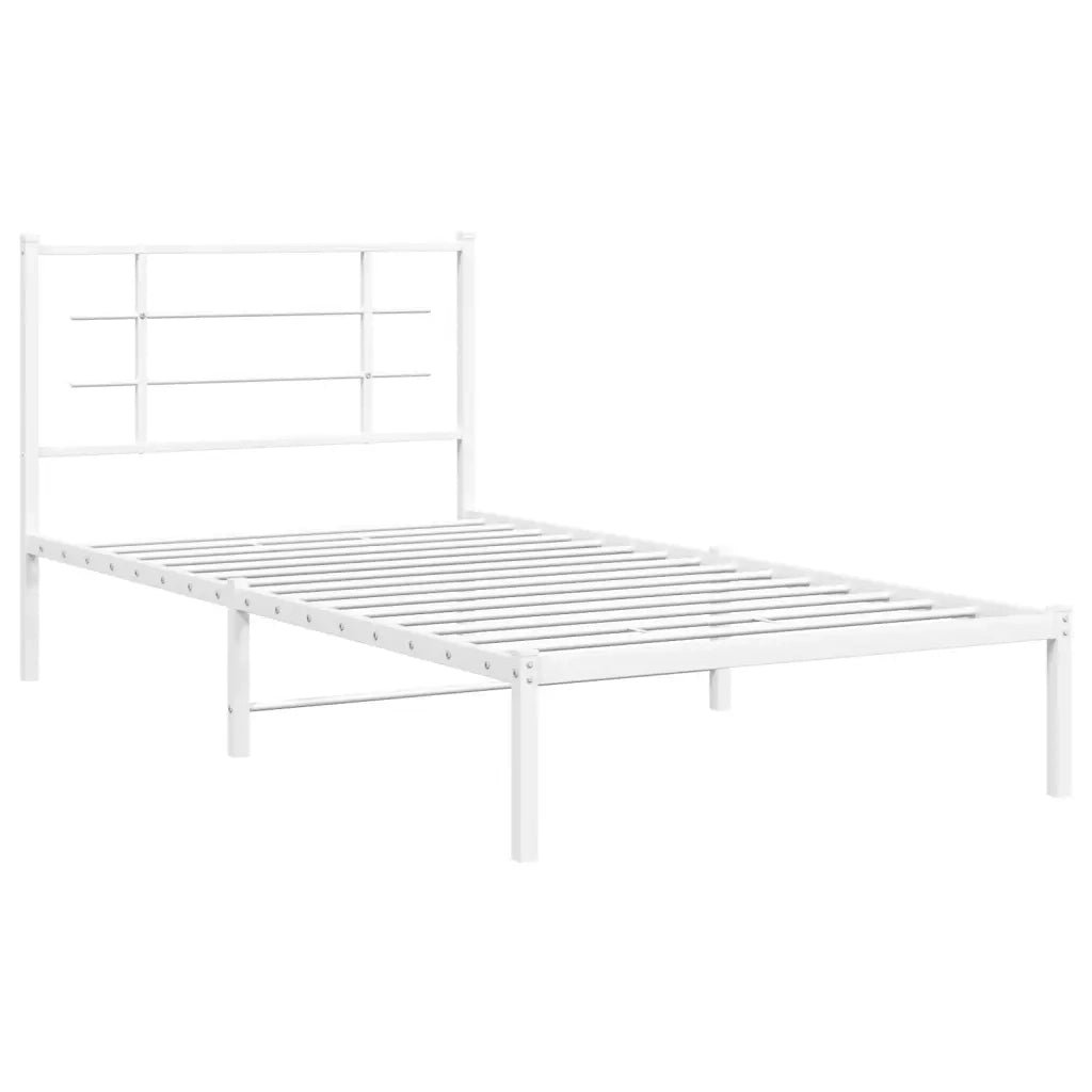 Giroletto con Testiera Metallo Bianco 100x200 cm 355605