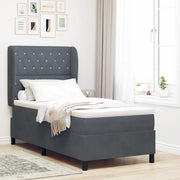 Letto a molle con materasso Grigio scuro 200 x 90 cm Velluto 3340857