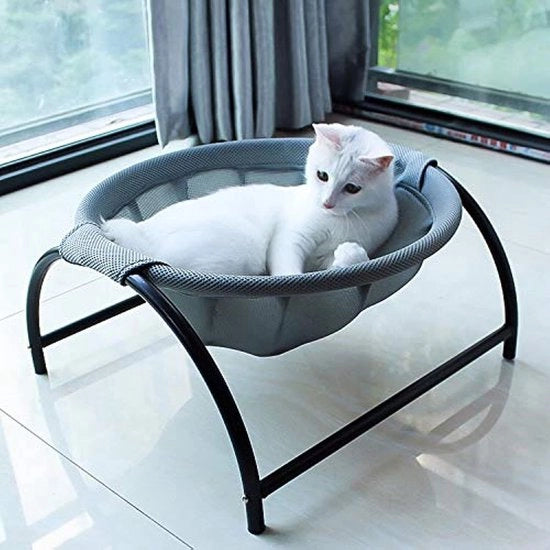 Letto per Gatti Indipendente con Cappuccio - Funzione di Scavo - Casa per Gatti Comoda - 50x40 cm - Piuma Molle - Grigio