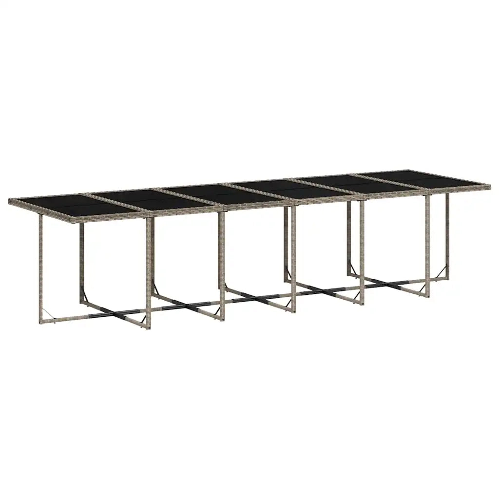Set da Pranzo da Giardino 17pz con Cuscini Grigio in Polyrattan 3211604