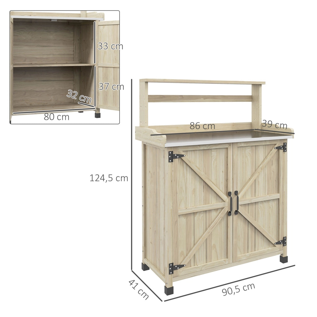 Tavolo da giardino ¨C zephmum ¨C legno naturale 90.5x41x124.5cm