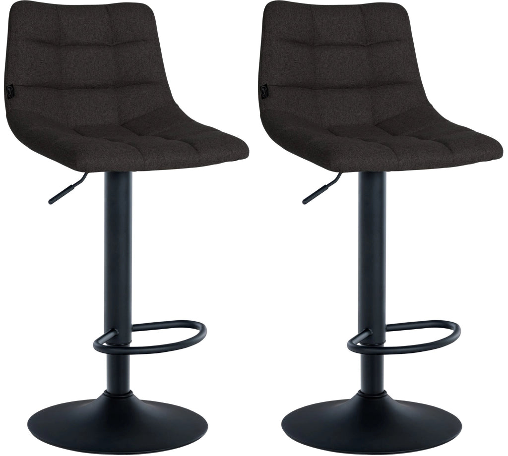 Set di 2 sgabelli da bar Jerry Fabric nero,nero
