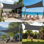 Rectangular Sunshade Sail Made Of Oxford Fabric, 4x5 M, Anthracite