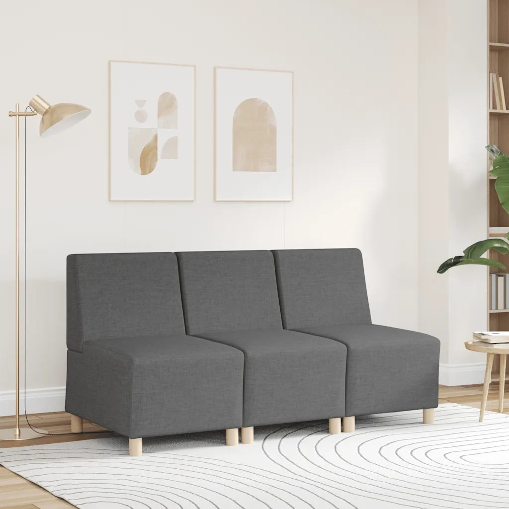 Divano componibile senza braccioli grigio scuro 55 cm in tessuto 4108469