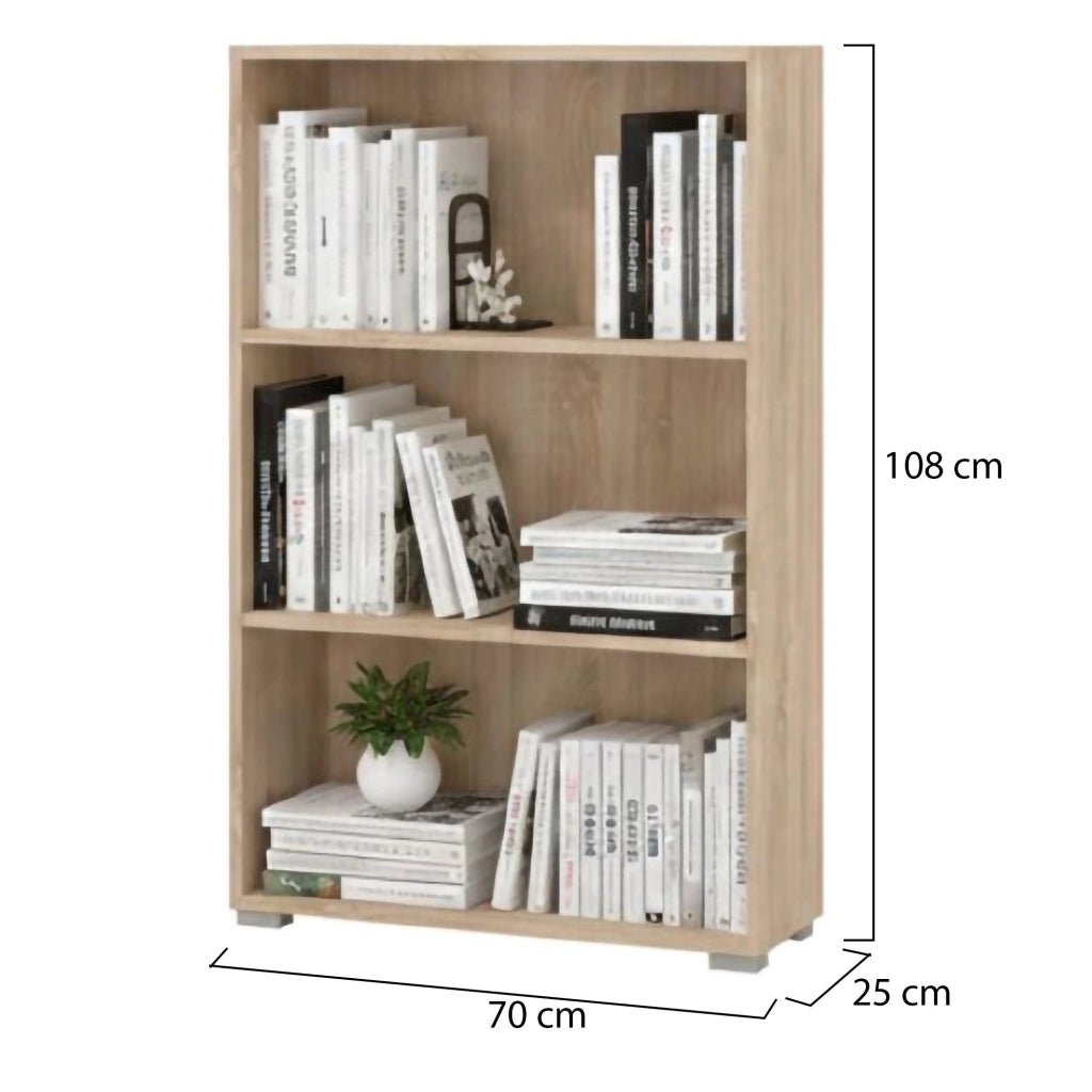 Biblioteca Moiano, Libreria 2 Ripiani, 70x24.5x107.5h cm Marrone Rovere