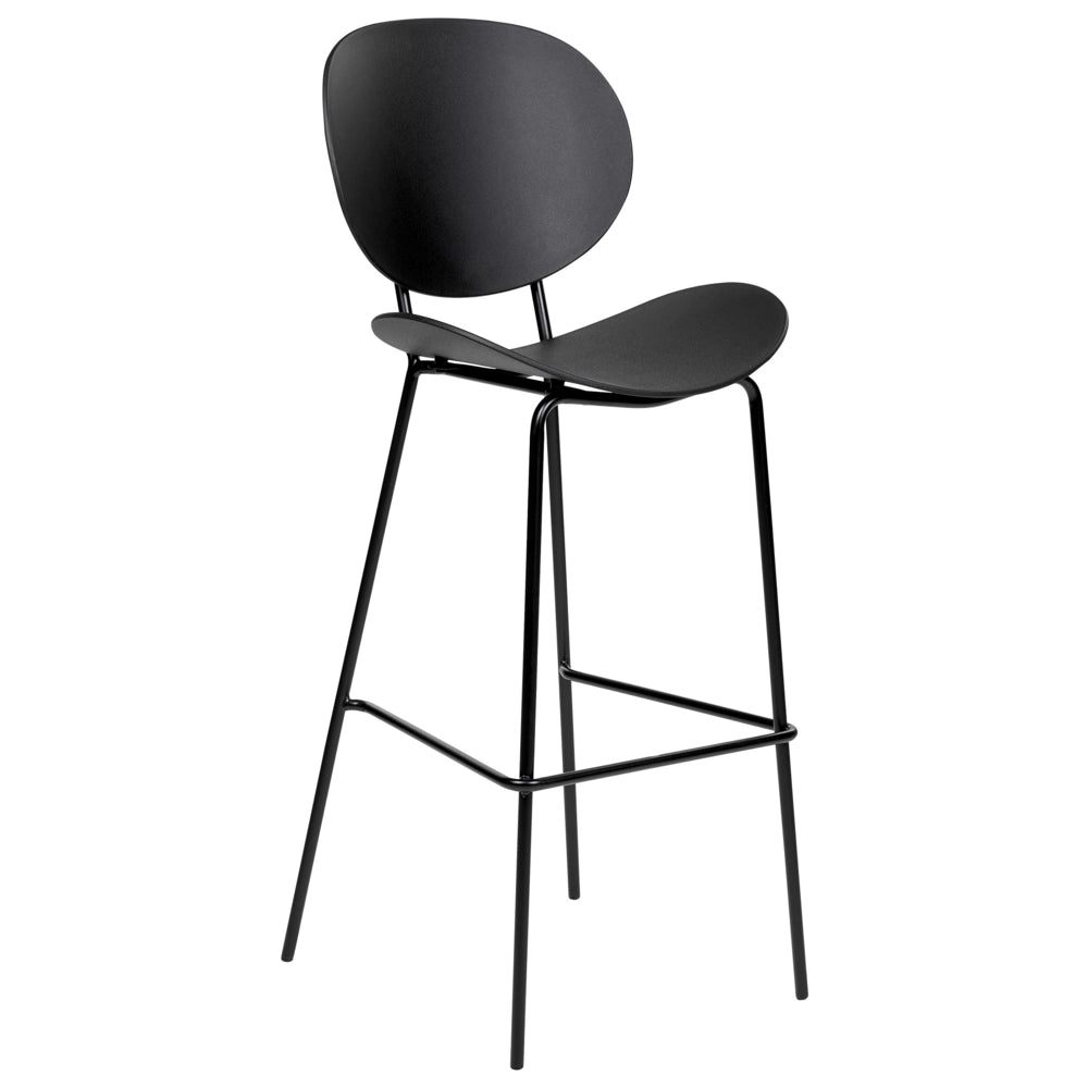 Set di 2 sedie da pranzo in materiale sintetico nero e gambe metallo stile moderno soggiorno cucina