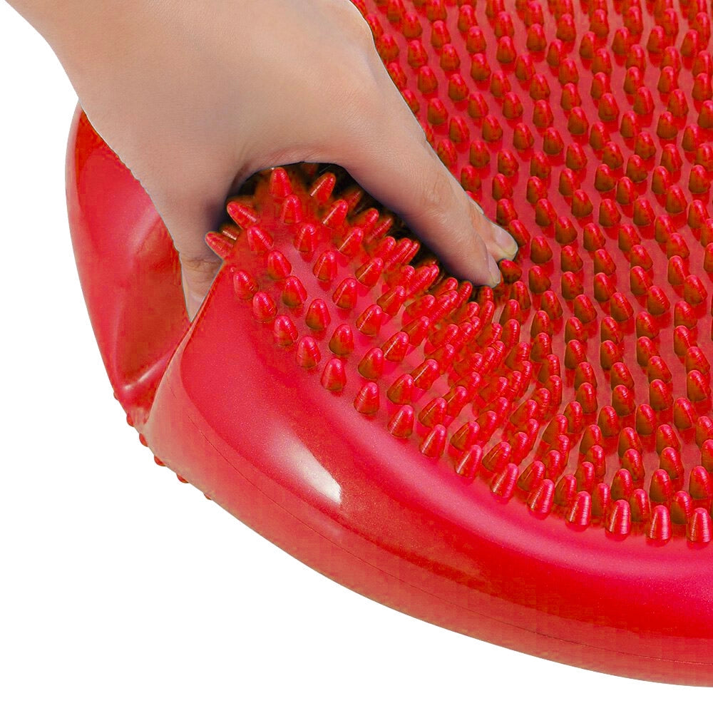 Cuscino Propiocettivo Gonfiabile per Palestra Yoga Pilates Ø33x10 cm con Pompa Rosso