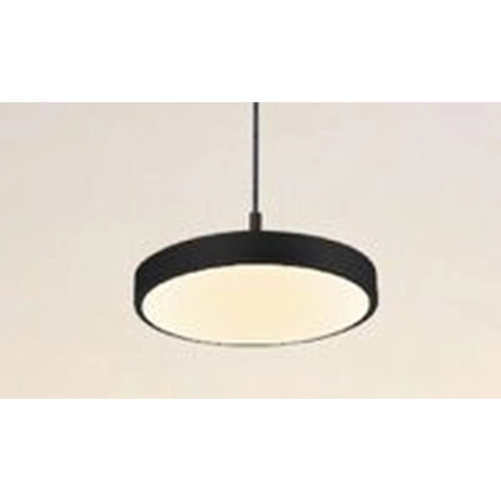Trade Shop - Lampadario A Sospensione Led 40w Nero Cerchio Tondo Moderno Minimal Luce 4000k 32897 -